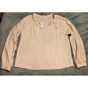 Anthropologie Cloth & Stone Ivory Tencel Top Size XS NWT